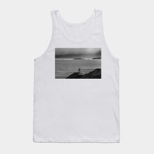 Howth Cliffs, Dublin, Ireland, black and white Tank Top